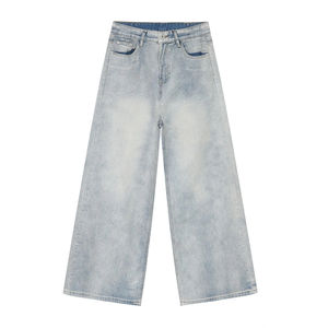 Pantalon pour homme streetwear personnalisé de haute qualité, jean délavé coupe droite ample avec poches, durable et sur mesure - Product Image 6
