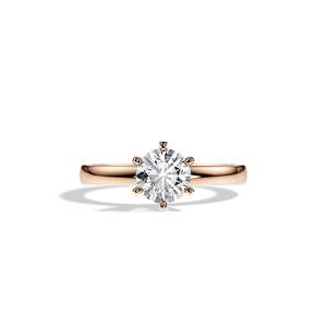 Anillo de Compromiso Clásico con Diamante de Corte Brillante Redondo, Oro de 14K, Engaste de Garras, Certificado IGI, Joyería Fina para Mujer - Product Image 3