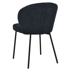 Factory Price Upholstered Dining <b>Chair</b> <b>Navy</b> Fabric Side <b>Chair</b> Metal Leg <b>Accent</b> Seat for Home Furniture - Product Image 3