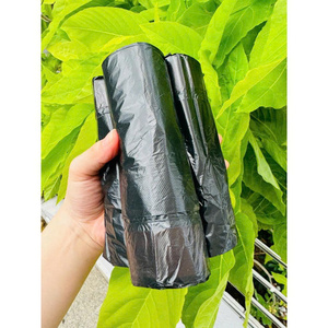 Black LDPE Garbage Bags Tie Closure Disposable Household <b>Plastic</b> Bag Stand Up Pouch Roll Flat <b>Pocket</b> - Product Image 5