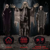 Lot de 3 décorations suspendues de squelettes fantômes d'Halloween, meilleurs démons porteuses pour décorations d'Halloween en extérieur
