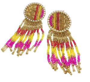 ต่างหูลูกปัดเย็บปักแบบลูกปัดหลากสีตามสั่งสำหรับผู้หญิงเครื่องประดับสำหรับปาร์ตี้ในราคาที่ดีที่สุดต่างหูลูกปัดผลิตในอินเดีย - Product Image 1