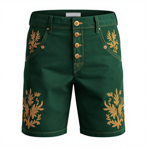 Pantalones Cortos Bávaros Color Verde Bosque para Hombre, Marca Pinco Sports, Premium, Tradicionales, para Oktoberfest, Festival Alpino, de Gamuza Vacuna Genuina, Cintura Elástica - Product Image 3
