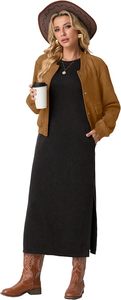 New Brown Varsity Jacket Soft Bomber <b>Coat</b> Casual Baseball Jacket for Lady Fashion Pocket Design Button Up Sportswear <b>Top</b> Women - Product Image 2