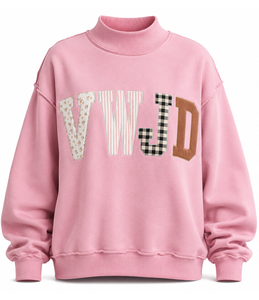 Pull ras du cou vintage pour femme, style universitaire, avec broderie appliquée du nom de l'État, en molleton doux, pour le campus et le spirit d'équipe - Product Image 2