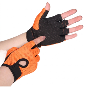 Gants de musculation et de cyclisme unisexes en microfibre maillée de haute qualité, à demi-doigts, antidérapants, avec fentes personnalisées pour les doigts - Product Image 6