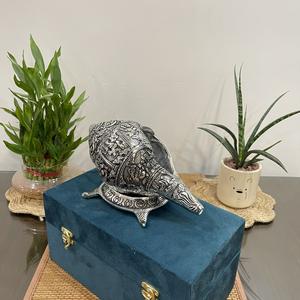 SHANKH DE METAL BAÑADO EN PLATA CON BASE - Product Image 4