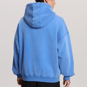 Sweat-shirts à capuche personnalisés en gros à double fermeture éclair, coupe oversize, épais, pour hommes, effet délavé, thermiques, à double zip - Product Image 4