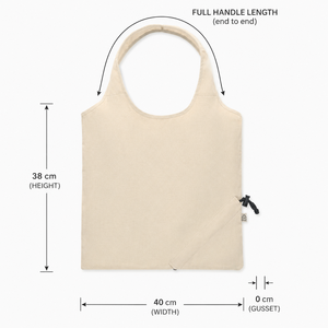 Bolsa de Compras Plegable de Algodón, 130 GSM, Algodón Natural, 40 x 38 cm, Asas de Hombro, Cierre de Cordón, Logotipo Personalizado, Ecológica, Venta al Por Mayor, OEM - Product Image 1