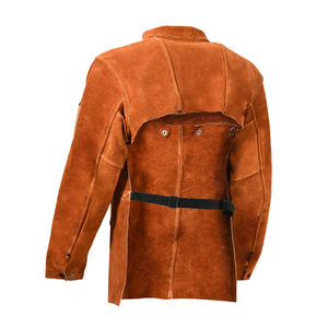 Heavy Duty Cowhide Welding Safety Jacket Unisex Fire Resistant Acidproof OSHA/ANSI/CE Certified Protective Leather Apparel for - Product Image 3