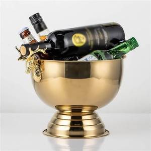 Premium champagne cooler cocktail party bucket golden beverage tub hotel serving bucket tabletop wine cooler luxury <b>bar</b> - Product Image 1