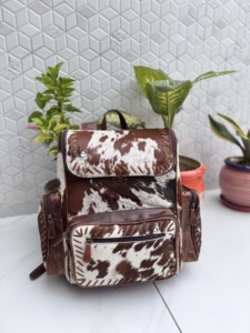 Wholesale Custom Cowhide Leather <b>Backpack</b> Real Leather Stylish <b>Backpack</b> <b>School</b> Bags Unisex Unique Multiple Pockets Designer Bag - Product Image 5