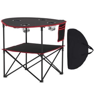Tavolo da Campeggio Pieghevole Portatile, Leggero, in Tessuto Oxford 600D Impermeabile, Base in Tela per Uso Esterno, Viaggi e Spiaggia - Product Image 6