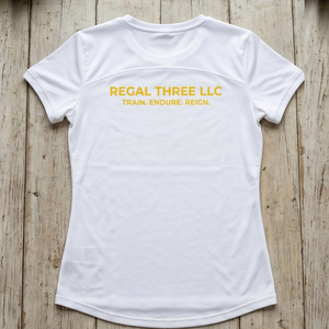 T-shirts jaunes pour femmes Regal Three, coupe classique, séchage rapide, vêtements de sport imprimés, t-shirt pour femmes, 100% coton, t-shirt de sport pour femmes - Product Image 3