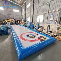 Prix d'usine Tapis de curling gonflable de rue, Piste de curling gonflable portable à double extrémité, Jeu sportif pour club de curling