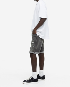 กางเกงยีนส์ขาสั้นผู้ชายคุณภาพสูง ระบายอากาศได้ดี แห้งเร็ว ทนทาน รับทำโลโก้ตามสั่ง บริการ OEM สไตล์เดสทรอย สำหรับฤดูร้อน - Product Image 6