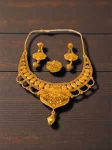 AWAIS HOUSE Women's Gold Plated Brass Diamond Necklace <b>Bracelet</b> Set Claw Setting Hip Hop Style <b>Infinity</b> Design Party Engagement - Product Image 3