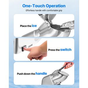 Macchina Elettrica per Ghiaccio Tritato a 4 Lame, 129 kg/ora, in Acciaio Inossidabile, con Coperchio Ciotola, Modello 2022, Tritaghiaccio e Raschiaghiaccio - Product Image 4