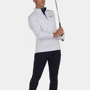 Polo de Golf para Hombre con Cierre de Cremallera, Tejido Básico de Mezcla de Algodón, Manga Corta, Ropa Deportiva para Entrenamiento Diario - Product Image 5
