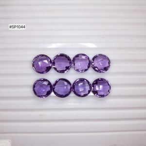 Piedras sueltas redondas de amatista de 43.92 quilates, calidad 3A, colección de gemas a juego, adecuadas para collares, pendientes y joyería. - Product Image 1