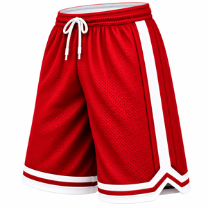 Pantalones Cortos de Baloncesto Personalizados para Hombre, Pantalones Deportivos de Malla con Rayas en Contraste, Pantalones Cortos de Gimnasio con Cordón Ajustable, Pantalones Cortos de Baloncesto Personalizados para Hombre, Corte Holgado - Product Image 5