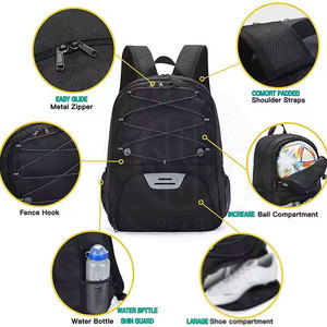Sacs de football en tissu résistant avec large ouverture et fermeture éclair fluide – Sacs de sport - Product Image 5
