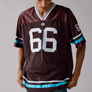 Maillot de football américain sur mesure pour homme en maille polyester, col en V, avec numéros en twill, style streetwear, production OEM en gros - Product Image 1