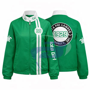 Veste de course en sergé de coton Iota Phi Lambda IPL Sorority pour femme, veste de sport automobile haute performance, veste de motard rapide - Product Image 1