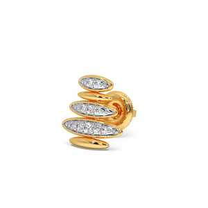 Pendientes de aro redondos con diamantes en capas doradas - Product Image 2