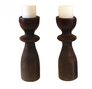 Juego de Portavelas de Madera de Estilo Minimalista, Color Verde Azulado, Forma Cilíndrica, Decoración del Hogar, Diseño Duradero - Product Image 3