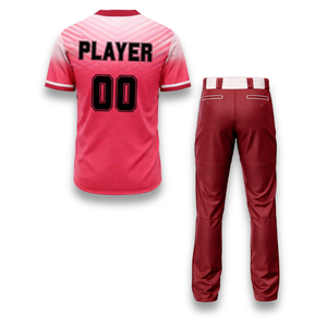 Aathletic Baseball Jersey Set Men's Navy White Red Trim Embroidered Logo Short Sleeve Regular Fit All Seasons Polyester Uniform - Product Image 2