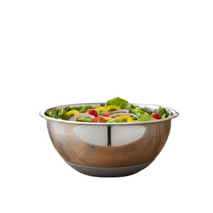 Grand bol à salade profond de haute qualité, ensemble de luxe, avec Base en caoutchouc, antidérapant, en acier inoxydable - Product Image 1