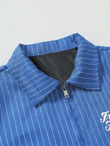 Conjunto de Chaqueta Cortavientos a Rayas Extra Grande Personalizada, Sudadera Ligera con Cremallera, Chándal de Corte Holgado, Fabricante OEM ODM, Impermeable - Product Image 5