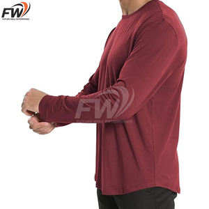 Camiseta informal de algodón 100% OEM para hombre, de color sólido, estilo largo, camiseta de verano de calidad, ropa de calle, camisetas de manga larga para hombre - Product Image 6