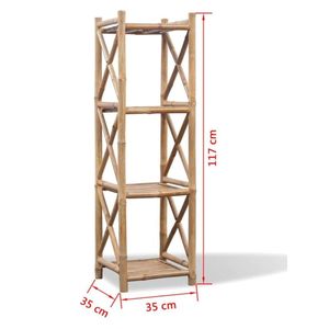 Estante de Bambú Independiente, Estante de Almacenamiento de Bambú Natural, Organizador Multifuncional para el Hogar, Baño, Sala de Estar - Product Image 2