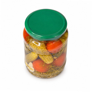International Standard Natural <b>Pickled</b> Assorty Whole Unpeeled Cucumber and Tomato Packed in Various Size <b>Jar</b> - Product Image 1