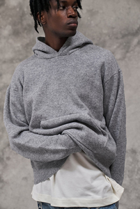 Oversized Custom logo OEM 400GSM Private Label 100% Cotton <b>Acid</b> Wash French Terry Heavyweight streetwear <b>Drop</b> Shoulder Hoodies - Product Image 5