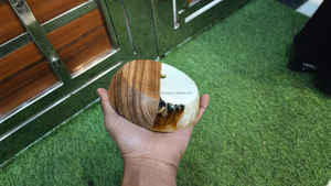 Cuenco de resina epoxi de madera de la mejor calidad de marca con guayaba blanca en todos los tamaños en forma Cuenco de resina de madera de 13 cm de diámetro - Product Image 6