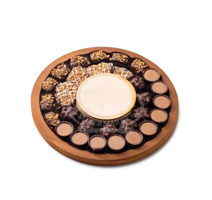 Plateau décoratif en bois et nacre pour fruits secs, chocolats et cadeaux festifs - Product Image 1