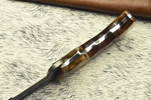 Couteau de chasse Viking Art industriel, personnalisé, fait main, en acier Damas 3mm, lame droite Tracker, manche en bois, 10 pouces, pointe tombante - Product Image 6