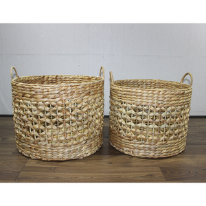 Eco-Friendly Water Hyacinth <b>Nursery</b> <b>Laundry</b> Storage <b>Basket</b> Set with Rustic Design and Multifunction Features - Product Image 3