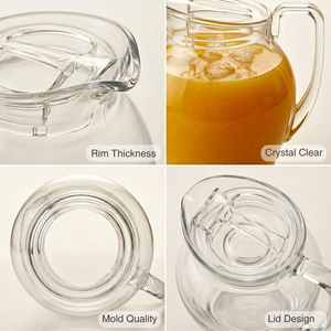 [Holar] Pichet à eau en acrylique de grande capacité (84 oz) de fabrication taïwanaise, clarté similaire au verre, avec couvercle, pour restaurants, mariages, traiteurs - Product Image 4