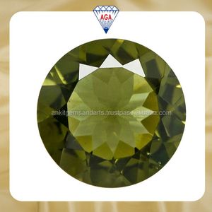 Natural Round Shaped <b>Moldavite</b> Gemstones Green Color Loose Stones for Jewelry Making Wholesale Supply AAA Quality Export Grade - Product Image 3