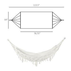 Amaca Boho Extra Large in Macramè con Frange e Nappe per Uso Interno ed Esterno, per Alberi, Porticati, Hotel, Patii, Include Borsa per il Trasporto - Product Image 3