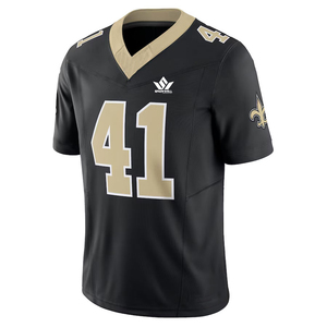 Maillot de football américain personnalisé pour homme, noir, numéro 41, col en V, manches courtes, respirant, anti-transpiration, polyester, coupe athlétique, taille adulte - Product Image 1
