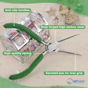 Mini Stainless Steel Needle Nose Pliers <b>Thin</b> Serrated Jaw 4.5 Inch Micro Precision Long Nose Tool Jewelry Making <b>Wire</b> Looping - Product Image 5