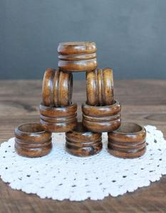 Handcrafted Wooden Napkin Ring Set Durable Solid Wood Serviette Holder for Wedding Dining Decor - Product Image 4