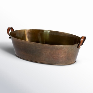 Luxury Hammered Bronze Beverage Tub Metal Wine Chiller <b>Champagne</b> Oval Cooler Tub Home Hotel Bar Wedding Party Tableware - Product Image 6