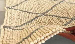 MORE MOROCCON LOOP Modern Wool Cotton Cushioned <b>Thick</b> (0.6-1 In.) Medium <b>Pile</b> Abstract Rectangular Area <b>Rug</b> Hand Woven 8'x10' - Product Image 3