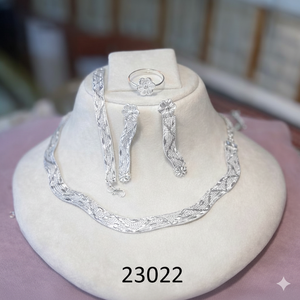 ชุดเครื่องประดับ MOLL JEWELLERS ล่าสุด สร้อยคอพร้อมต่างหูและแหวน ประดับด้วยทองชุบบนโลหะผสมสังกะสี ลายดอกไม้ ประดับด้วยเพชรซิร์คอน สำหรับผู้หญิง เหมาะสำหรับงานแต่งงาน - Product Image 5